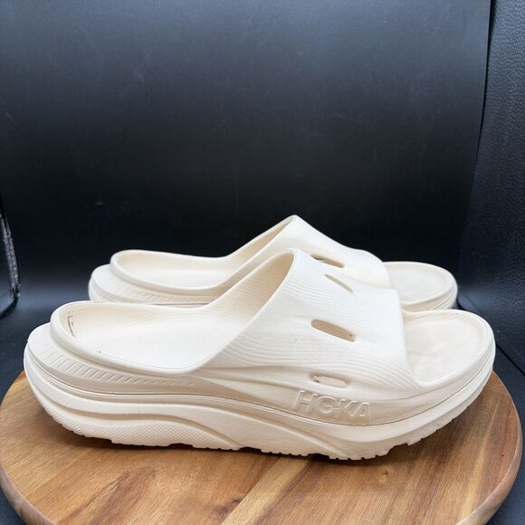 Hoka Ora Recovery Slide 3 Mens Size 8 Vanilla Tan Flip Flops Sandals Shoes main image 4